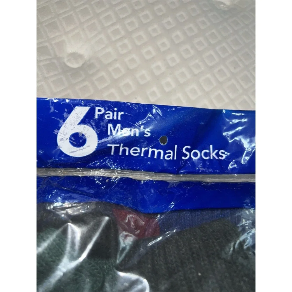 Vintage 80s Yukon Charlie's Trail Thermal Socks 6 Pack USA Men's 6-12.5 Shoe New